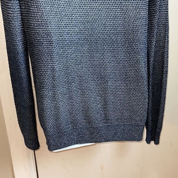 VINCE. Navy Blue Metallic Mesh Knit Sweater-S - Picture 8 of 9